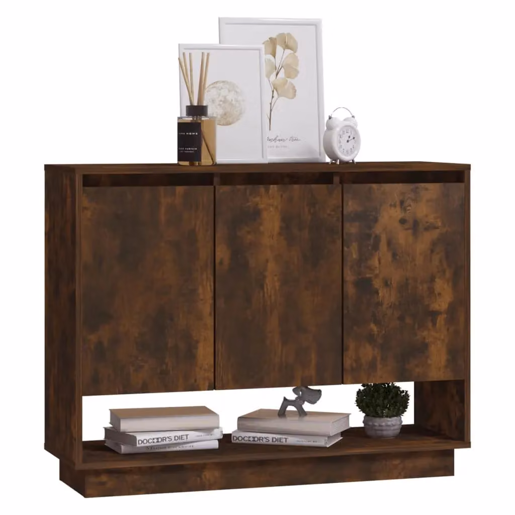 Berkfield Home Smoked Oak Sideboard in Brown, W/D/H: 97 x 31 x 75 cm – 3