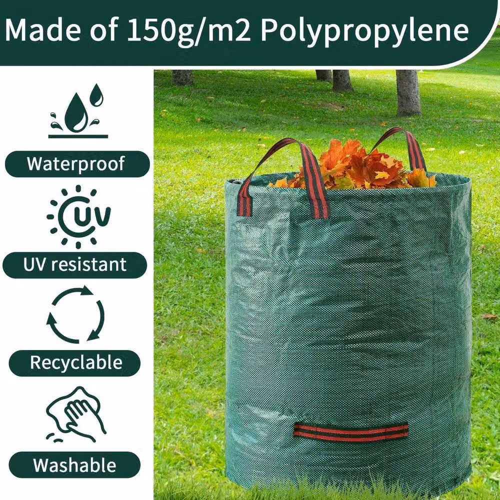 Kelvenix 2 Pack Heavy Duty Green Garden Waste Bags, 300L Capacity – 4