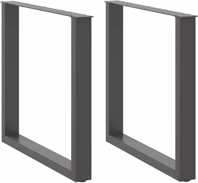 Berkfield Home U-Shaped Steel Coffee Table Legs, 2 Pieces, Anthracite, H: 72.5 cm, W: 90 cm