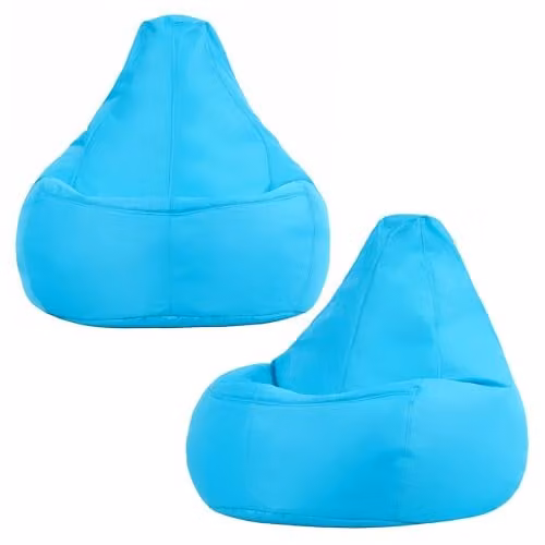 Bean Bag Bazaar 2 Pack of Aqua Outdoor Bean Bags for Adults with Filling Included – 1