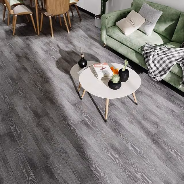 Livingandhome Set of 20 Self-adhesive Wood-look PVC Flooring Planks in Grey