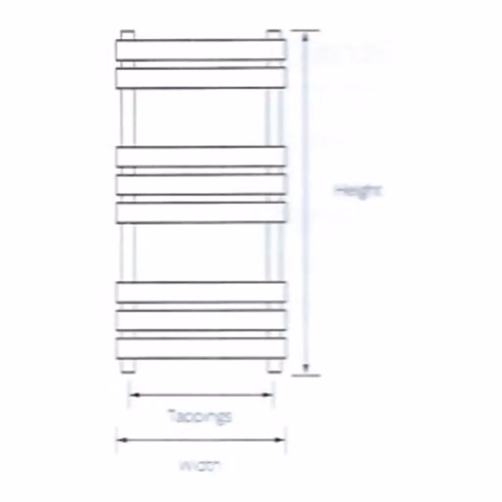 Clifton Vertical Stainless Steel Bathroom Towel Radiator in Silver, H x W: 120 x 50 cm – 3