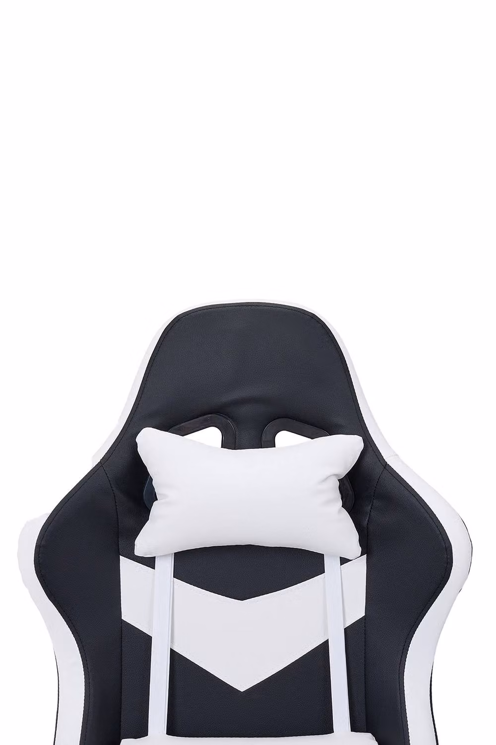 Living and Home High Back Gaming Chair with Massage Lumbar Support and Footrest in Black Synthetic Leather – 3