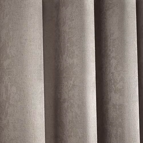 Fusion Strata Opaque Eyelet Curtains in Beige, W/D/H: 117 x 137 cm – 2