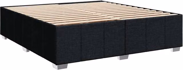 Berkfield Home Soft Fabric Bed Frame in Black, Super King Size, W/D/H: 180 x 200 cm