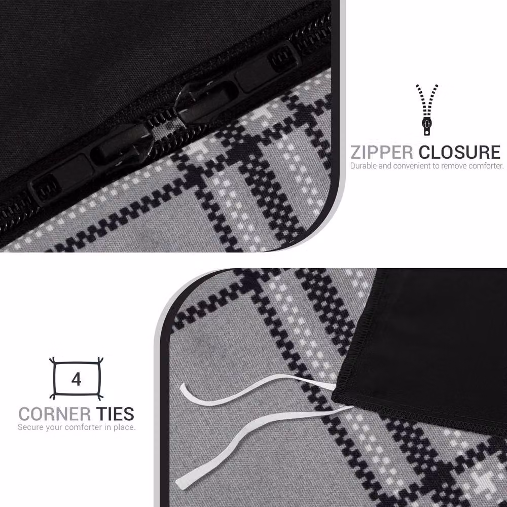 Grace Reversible Brushed Microfibre Duvet Cover Set in Grey, Super King Size (W/D/H: 260 x 220 x 220 cm) – 13