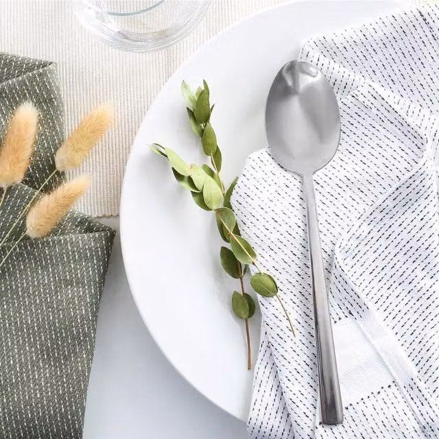 Argon Tableware Polished Silver 18-0 Stainless Steel Teaspoons, Pack of 12