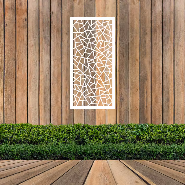 Laser Hut White Triangle Mosaic Geometric Metal Wall Art