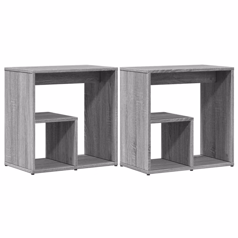 Berkfield Home Set of 2 Grey Sonoma Side Tables in Engineered Wood, W/D/H: 50 x 30 x 50 cm – 3