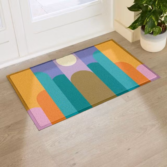 Artsy Mats Elizabeth Olwen Moon Deco Multicolour Indoor/Outdoor Doormat W/D: 90 x 60 cm – 1