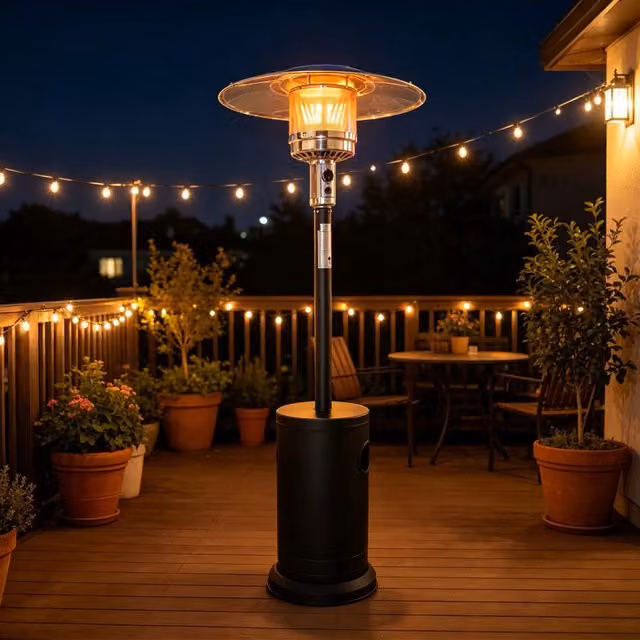Heatsure 13kW Umbrella Patio Gas Heater in Black