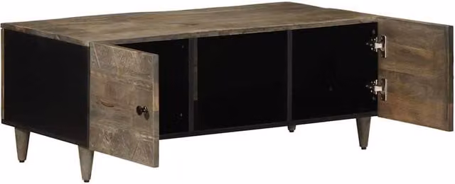 Berkfield Home Beautiful Coffee Table in Light Grey Solid Mango Wood W/D/H: 100 x 54 x 40 cm