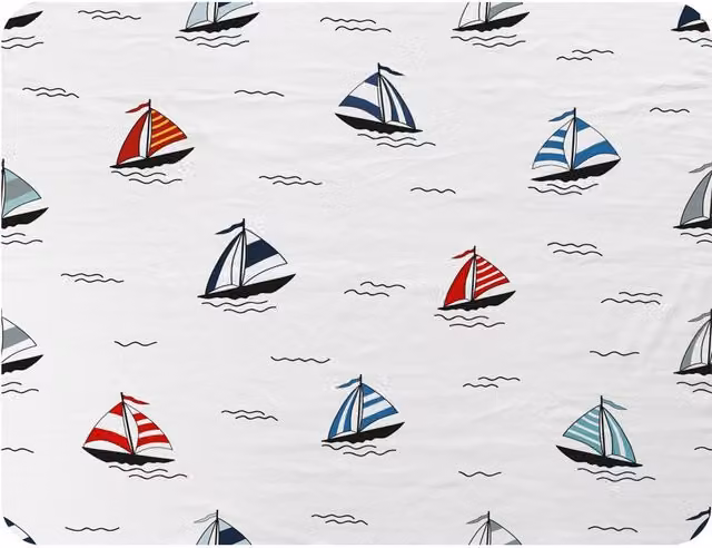 Benjamin Tate Design Red, Blue and White Sailboats Fleece Blanket, W/D/H: 120 x 150 cm – 2
