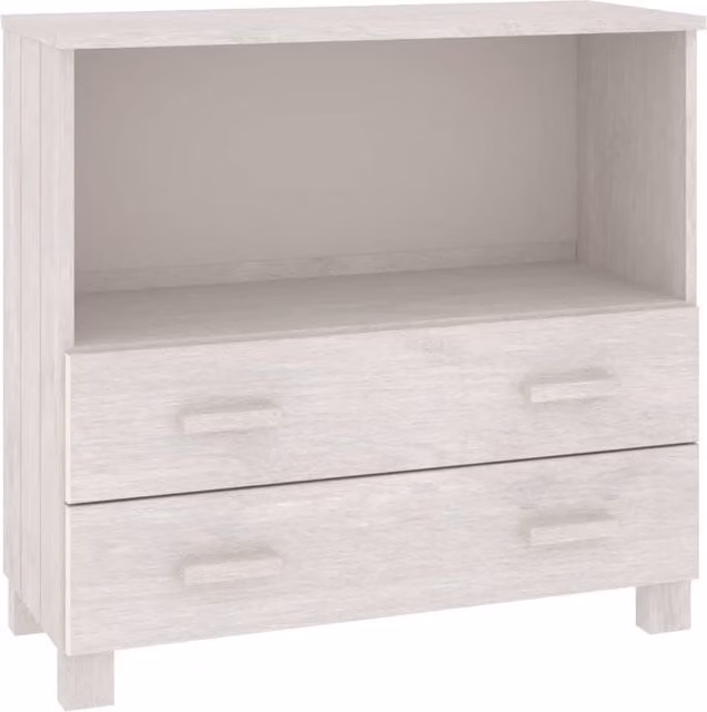 Berkfield Home Hamar White Sideboard in Solid Pine Wood, W/D/H: 85 x 35 x 80 cm – 1