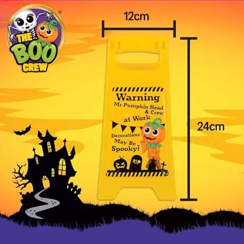 VFM e-Store The Boo Crew Halloween Warning Sign Decoration in Yellow – 2