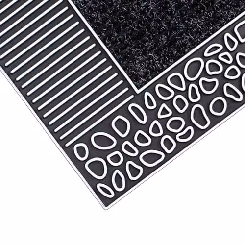 JVL Rico Pebbles Metallic Indoor Doormat, Silver and Black, W: 70 cm, D: 45 cm – 4