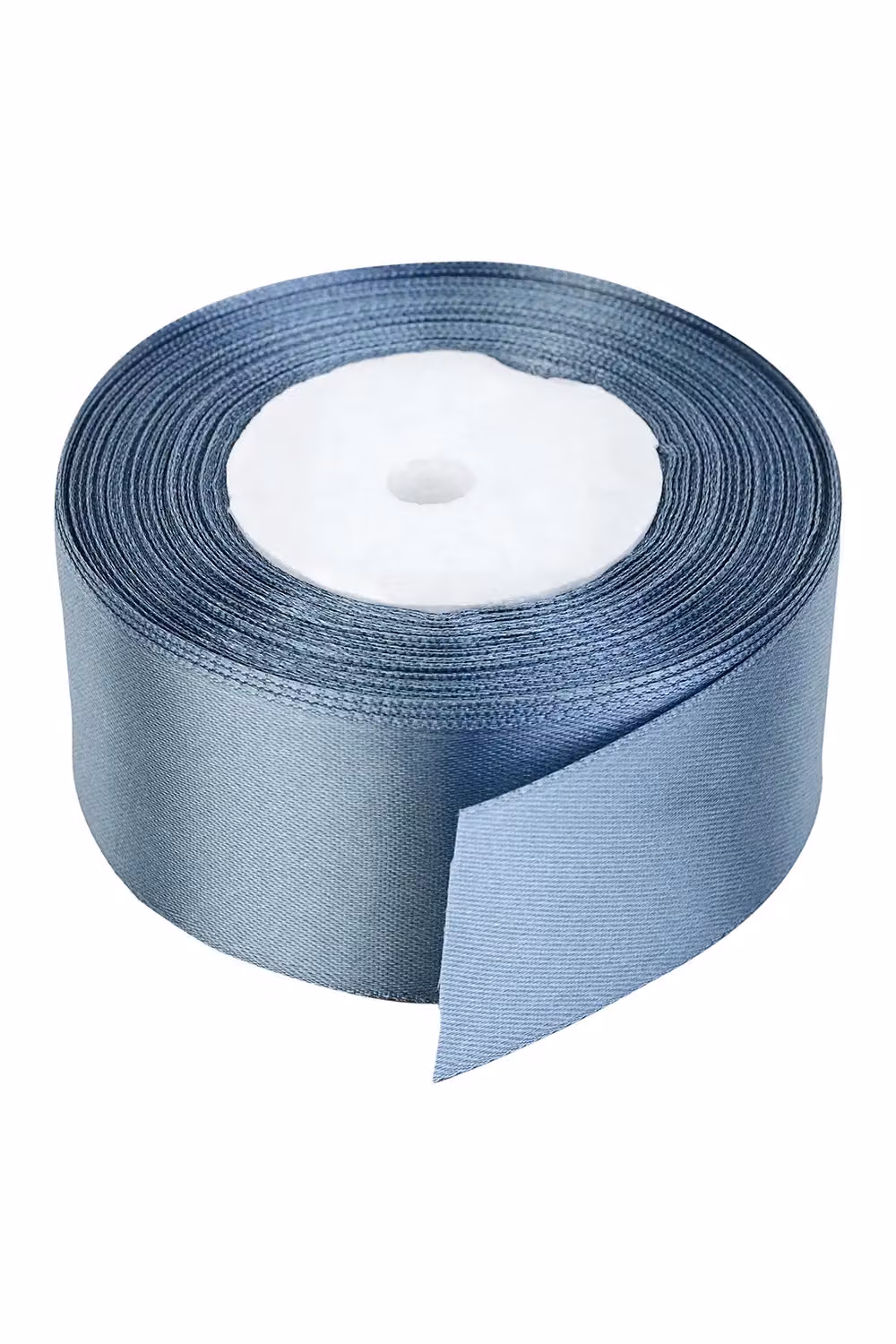 Neel Blue Double Sided Satin Polyester Ribbon Roll in Metallic Silver, Width: 5 cm, Length: 25 m – 2