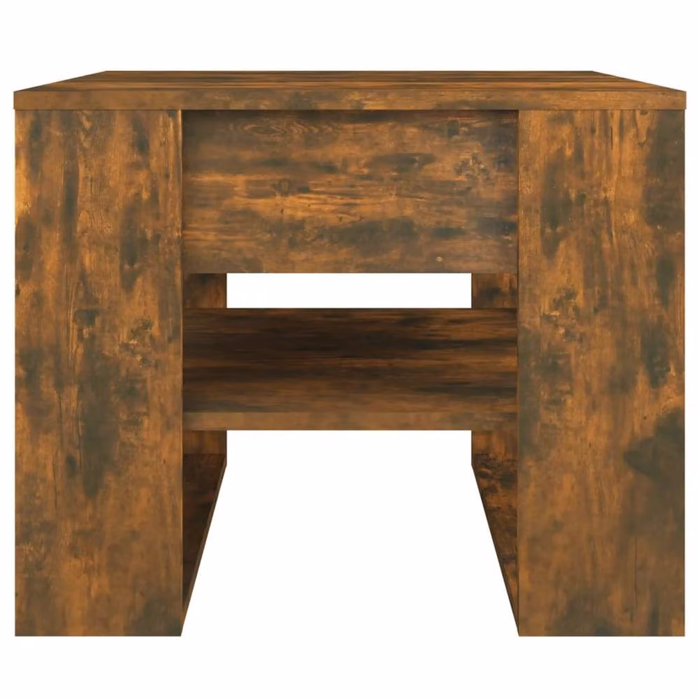 Berkfield Home Smoked Oak Coffee Table, Brown, W: 55.5 cm, D: 55.5 cm, H: 45 cm – 3