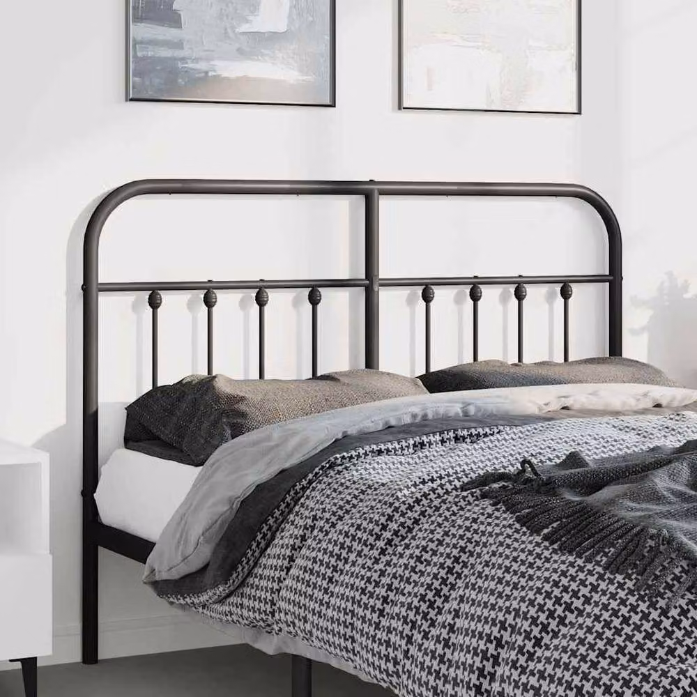 Berkfield Home Classic Metal Headboard in Black, Width: 150 cm – 2
