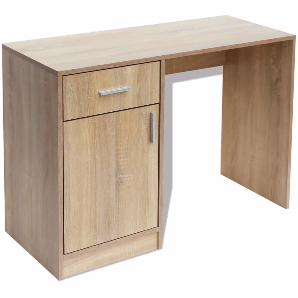 Berkfield Home Oak Writing Desk in Brown, W/D/H: 100 x 40 x 73 cm – 2