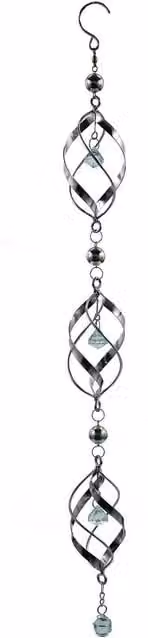 Betley Butterfly Silver Stainless Steel Geometric Hanging Wind Spinner, Height: 59 cm