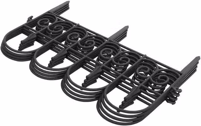 SPETLEK Effect Plastic Garden Border Fence for Lawn and Grass, Black, 0.6m2 (12 Pack) – 1
