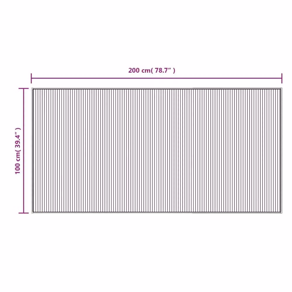 Berkfield Home Rectangular Bamboo and Polypropylene Rug in Black, W: 100 cm, L: 200 cm – 6