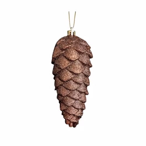 Melody Maison Set of 2 Bronze Glittered Pinecone Hanging Bauble Decorations – 3
