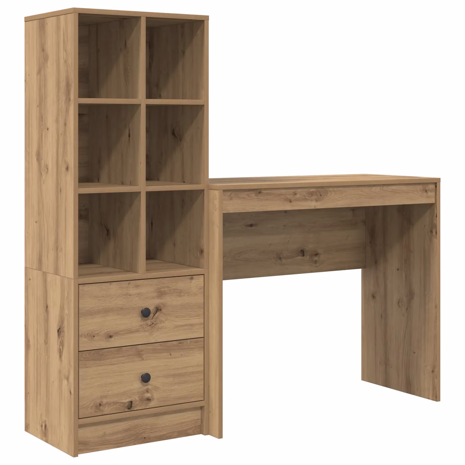 Berkfield Modern Writing Desk with Storage in Artisan Oak Brown – 2