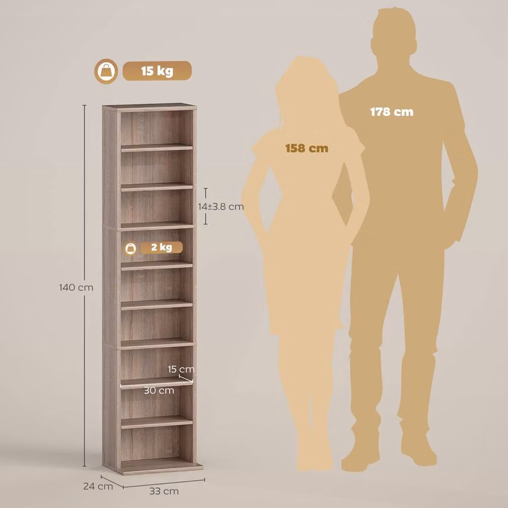 Wyld Haus Lere Narrow Wooden Storage Unit in Natural Wood Finish, W/D/H: 140 x 33 x 24 cm – 4