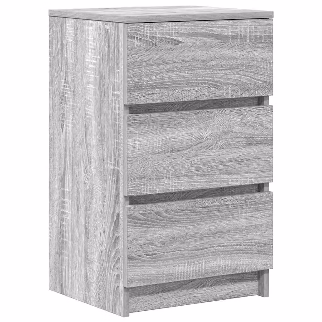 Berkfield Home Bedside Cabinet with 3 Drawers in Grey Sonoma, W/D/H: 39 x 35 x 65 cm – 2