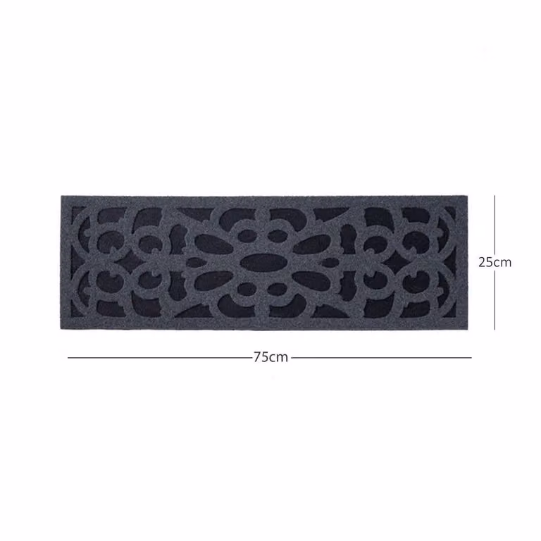 Nicoman Victorian Style Indoor Door Mat, Grey, W/D/H: 75 x 25 x 1 cm