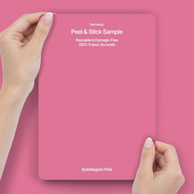 Hemway Interior Paint Sample Peel and Stick Swatch in Bubblegum Pink