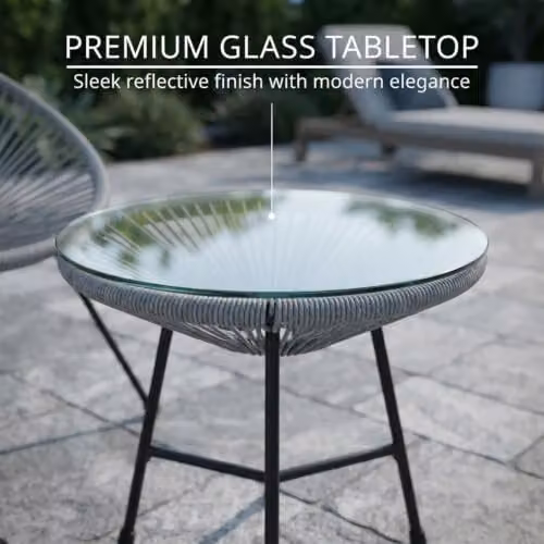 Alivio Modern 2 Seater Outdoor Garden Furniture Set with Coffee Table and Cushions, Grey – 6