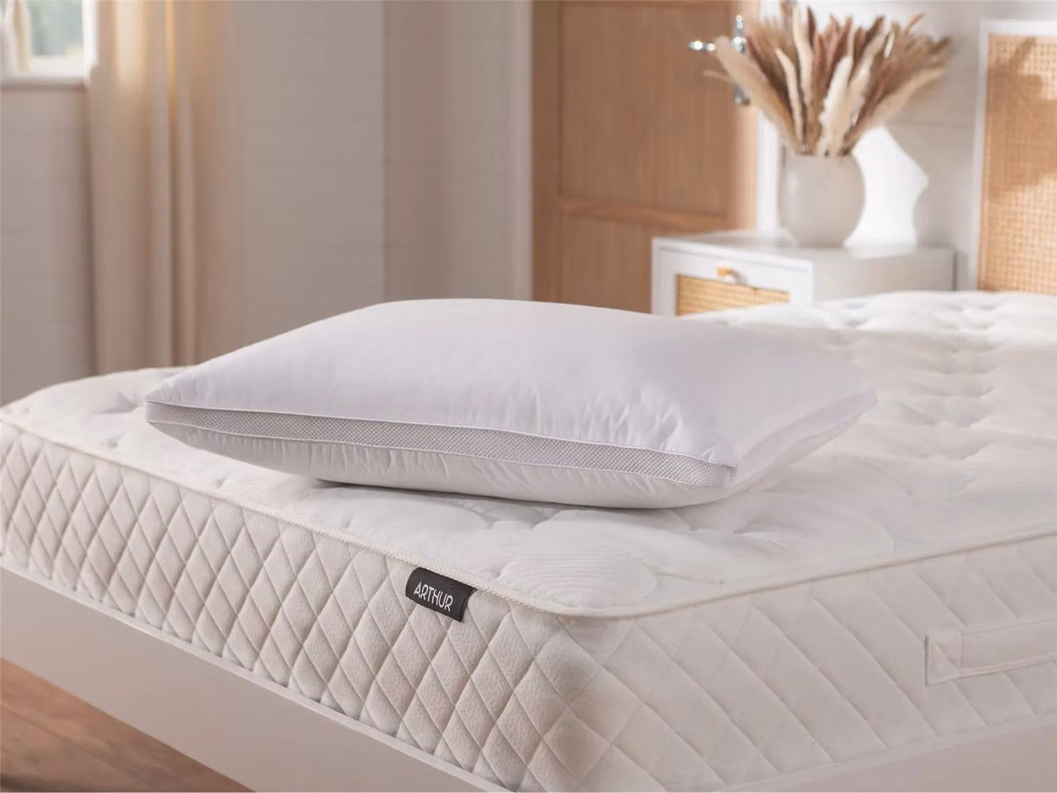 Arthur Sleep Firm Breathable Pocket Spring Pillow with Cotton Cover in White – 2