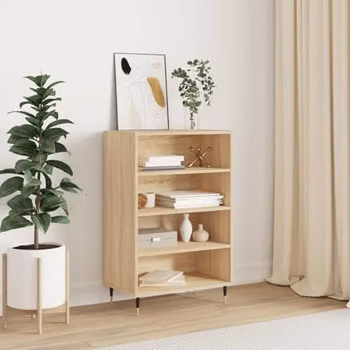 vidaXL Modern Highboard in Brown Sonoma Oak, W/D/H: 57 x 35 x 90 cm – 2