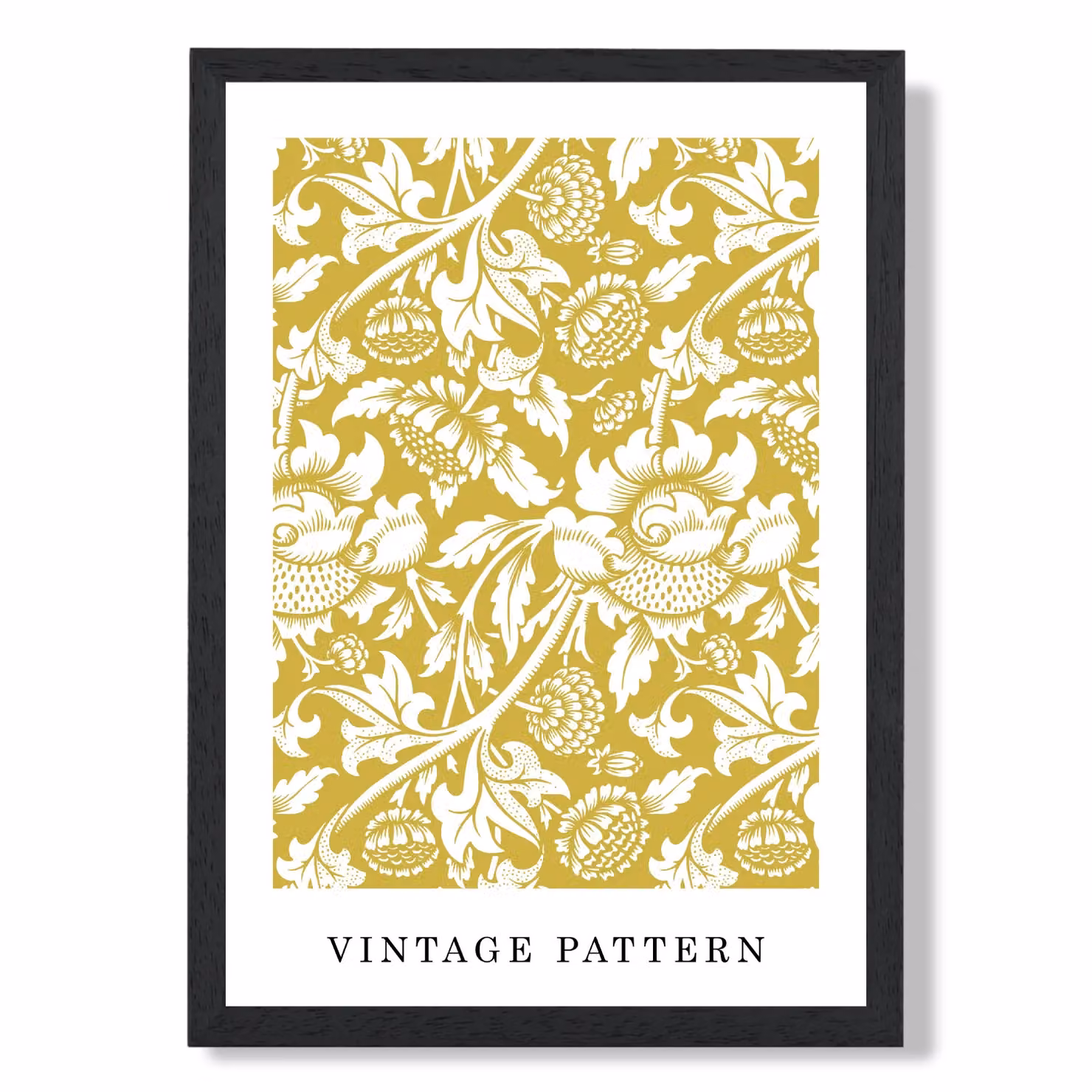 ARTZE William Morris Yellow Floral Art Print with Black Frame – 2
