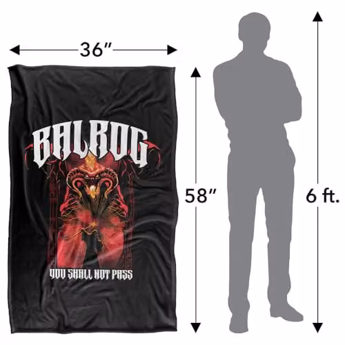 LOGOVISION The Lord Of The Rings Balrog Band Super Soft Fleece Throw Blanket, Multicolour, W: 91 cm, D: 147 cm – 4