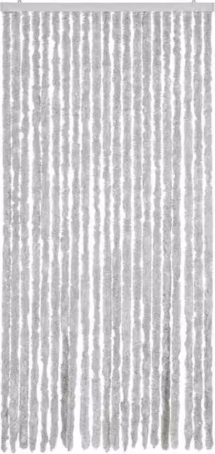 Berkfield Home Grey Chenille Soft Fly Curtain, W: 90 cm, H: 200 cm – 1