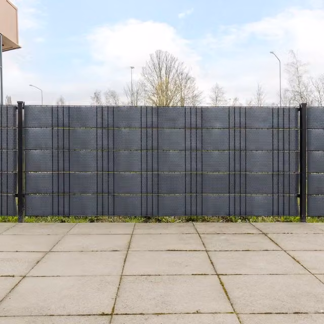 Berkfield Home Poly Rattan Balcony Screens, Anthracite, 10 Pieces, H: 255 cm x W: 19 cm