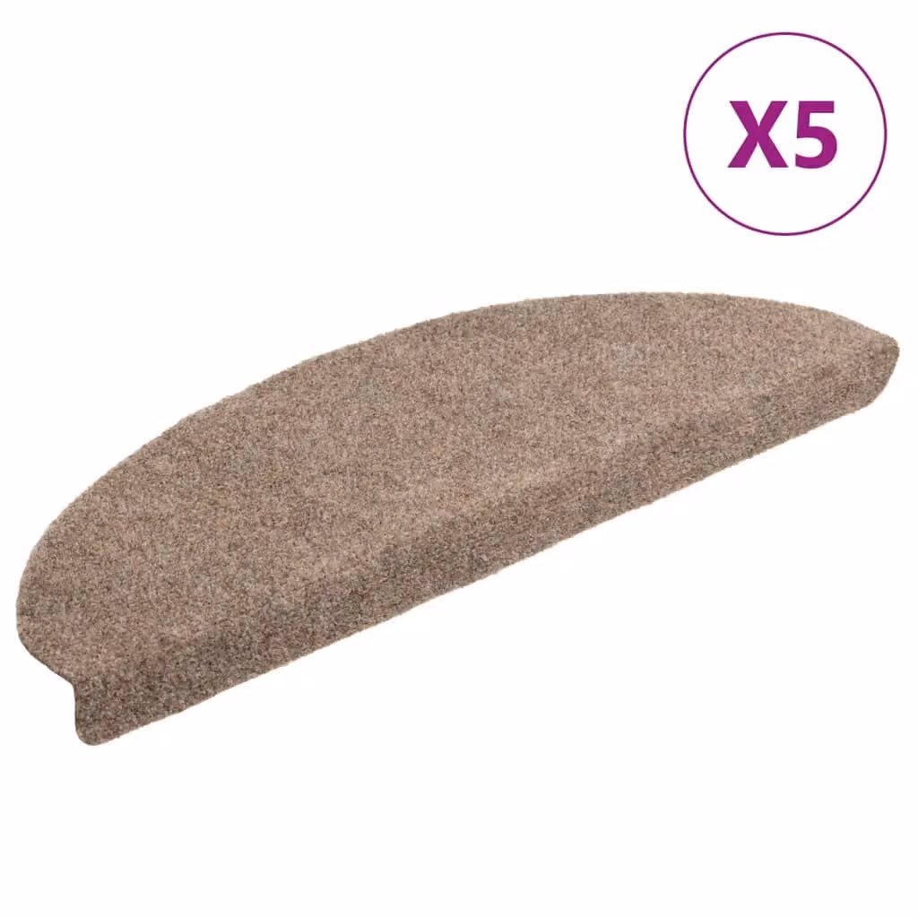Berkfield Home Self-adhesive Needle Punch Stair Mats, 5 Pieces, Beige, W/D/H: 65 x 21 x 4 cm – 2
