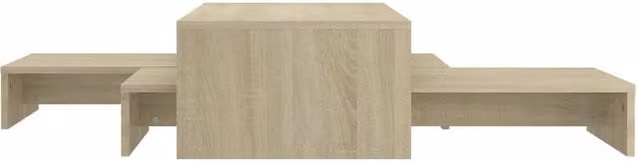 Berkfield Home Sonoma Oak Nesting Coffee Table Set in Light Brown, W/D/H: 100 x 100 x 26.5 cm