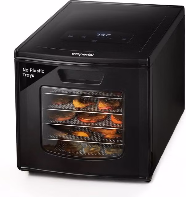 Emperial 6 Tier Food Dehydrator with Temperature and Timer Control, 650W, Black