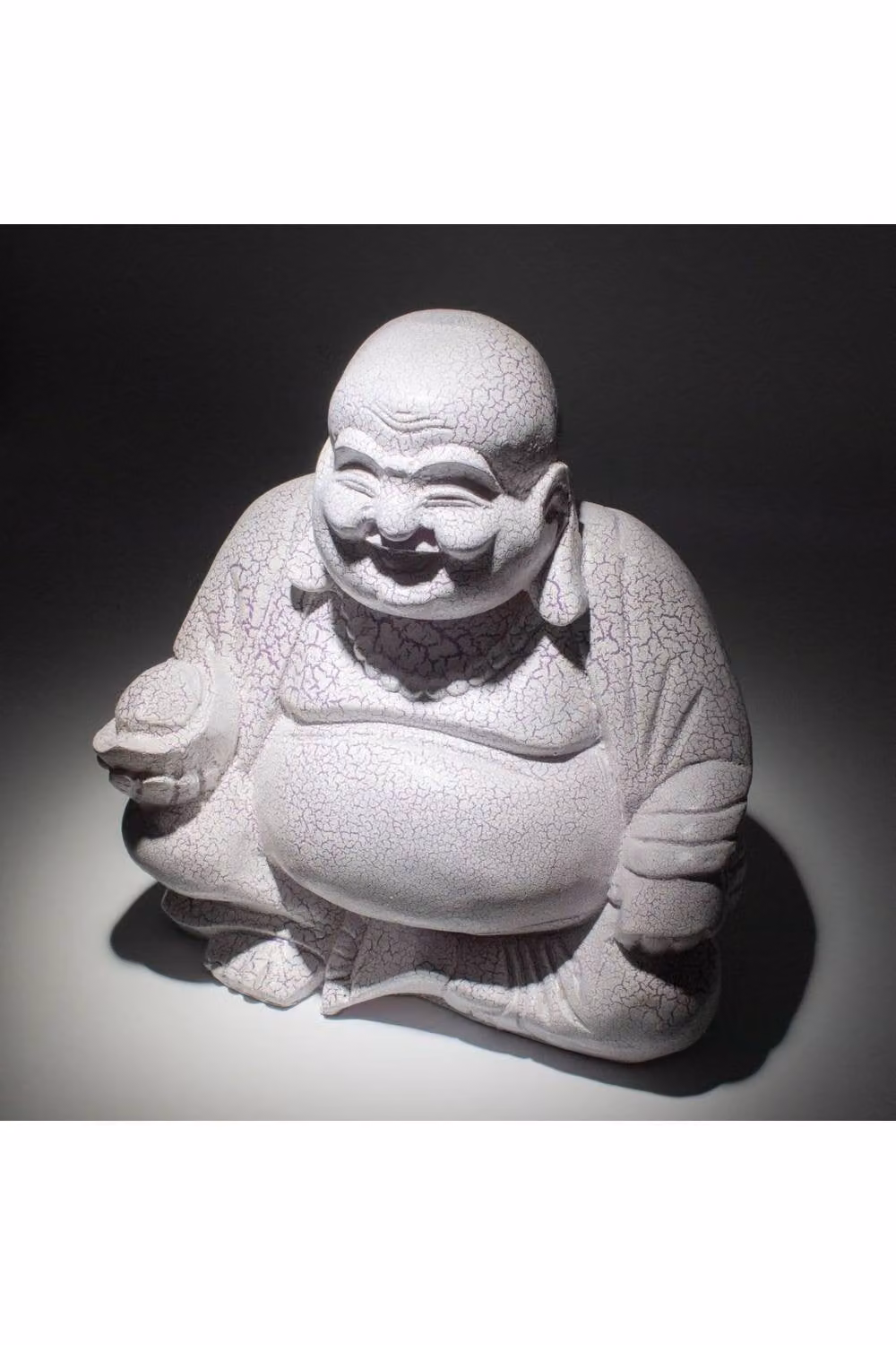KDMD Laughing Buddha Lavender Crackle Decorative Ceramic Table Lamp with Round Stand in Purple – 4