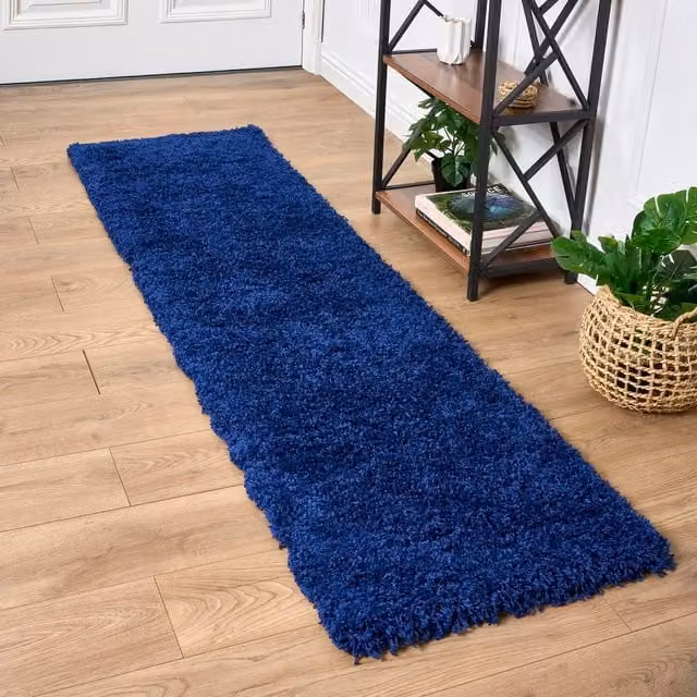 Bravich California Shaggy Rug in Blue, W: 230 cm, D: 60 cm, H: 1 cm