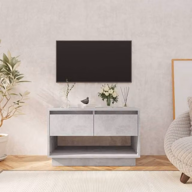 Berkfield Home Modern TV Cabinet in Concrete Grey, W/D/H: 70 x 41 x 44 cm