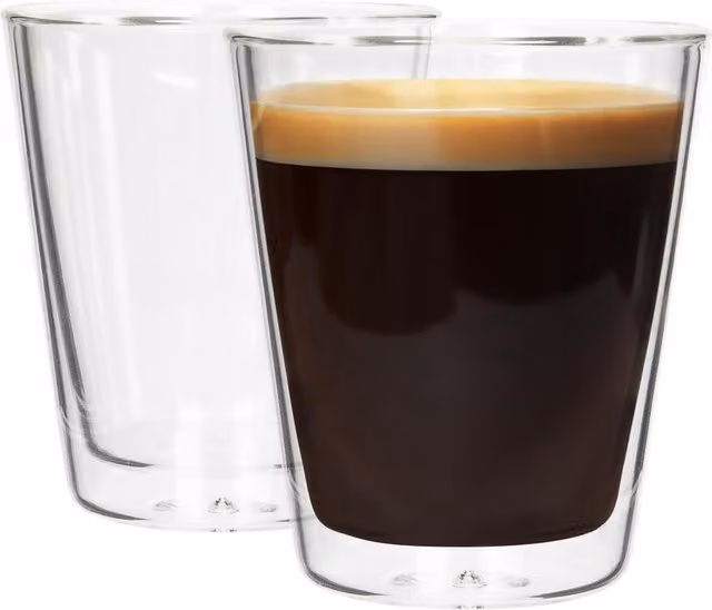 Rink Drink Double-Walled Glass Tumbler Set, Pack of 2, 200ml, Transparent – 1