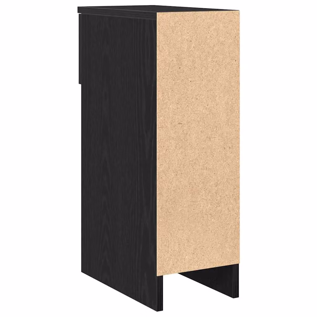 Berkfield Home Set of 2 Black Oak Bedside Cabinets with Drawer, W/D/H: 20 x 36 x 60 cm – 5