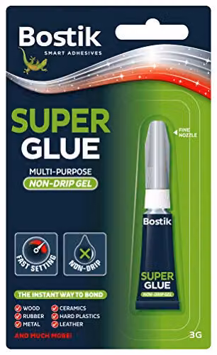 Bostik Super Glue Non-Drip Gel, 3g Transparent Cyanoacrylate Instant Bonding Adhesive – 1