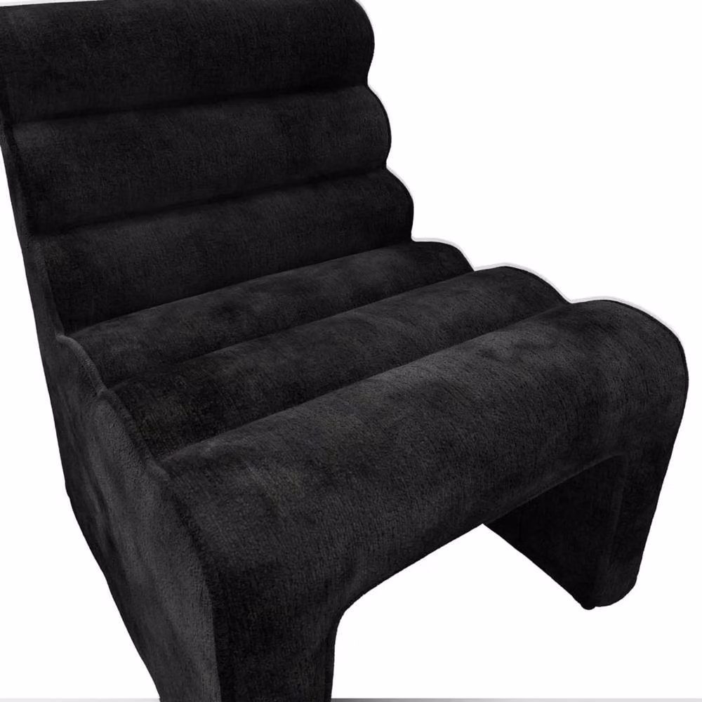 Wyld Haus Midleton Upholstered Black Chenille Ribbed Dining Chair – 3